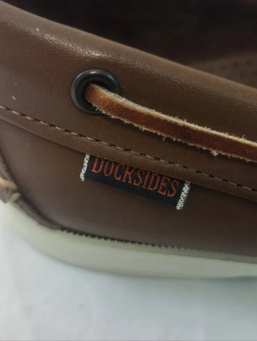 Sebago Docksides Brown Leather Boat Shoes Mens 10.5